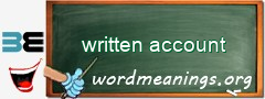 WordMeaning blackboard for written account